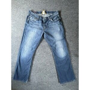 Lucky Brand Jeans Women’s 32 Blue Slim Bootleg Faded Medium Wash Button Fly